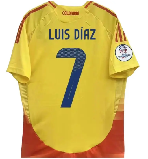 Colombia - 2024 Colombia Luis Diaz Home Jersey - Short Sleeve (Copa America 2024 Edition)